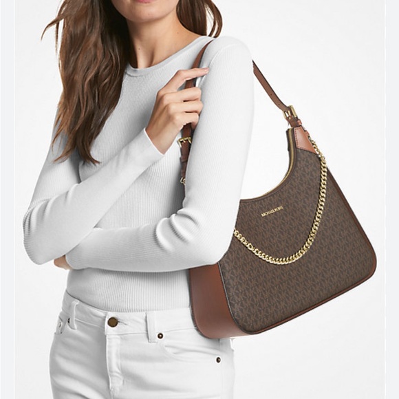 Michael kors Wilma Large Signature Logo Shoulder Bag brown - Picture 12 of 13